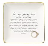Daughter Pregnancy Announcement Gifts from Mom-Baby Gift Shower-New Mama to Be-Expecting Mom Present-First Time Mommy Present-My Daughter Become a Mommy-Ceramic Ring Dish Jewelry Tray Trinket Holder