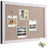 Chicplaid 24 x 16.4 Inch Foldable Cork Board Alternative, Oatmeal Frame Felt Bulletin Board for Office Home Decor College Dorm Room Photo Display with 30 Pins(Deep Camel)