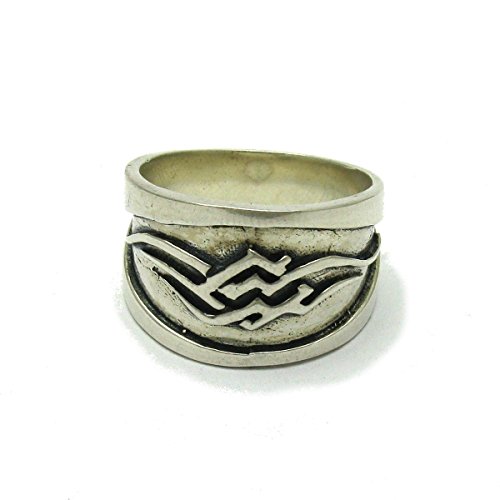 Bague pour homme en argent sterling 925 anneau massif véritable