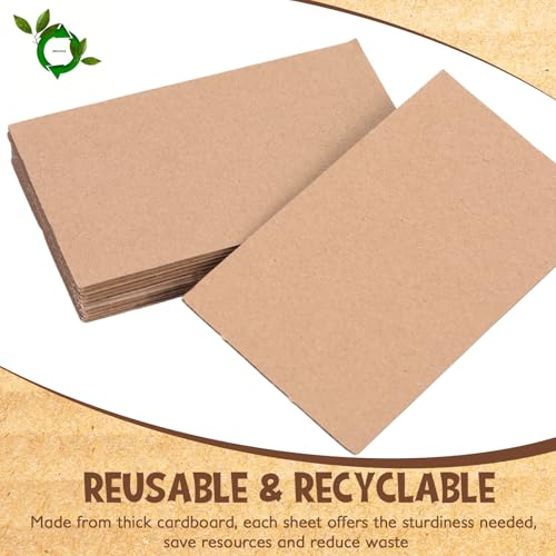 Image of Zonon 50 Pack Corrugated Cardboard Sheets Flat Cardboard Inserts Flat Squares Separators for Art Projects DIY Crafts Supplies (5x3 Inch,Brown)