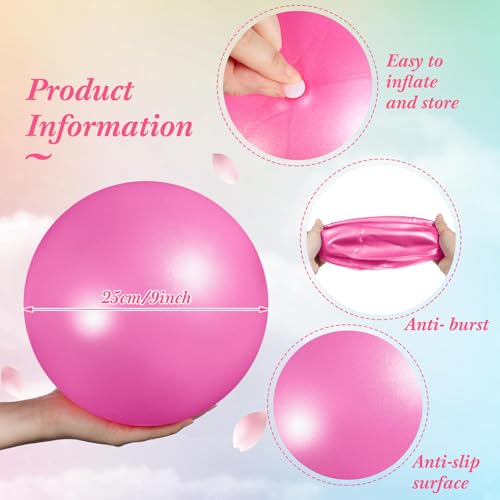 Image of 4 Pcs Small Exercise Pilates Ball Bulk 9 Inch Mini Yoga Balls Anti Burst and Slip for Stability, Fitness, Physical Therapy, Stretching & Core Workout at Home Gym Office Class