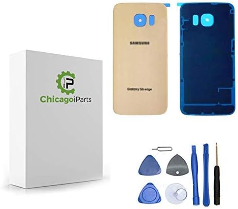 for Samsung Galaxy S6 Edge Back Cover - Rear Glass Replacement Part with Adhesive & Tools - New OEM (Gold)