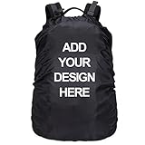 Muka Personalized Design Backpack Rain Cover Ultralight Pack Covers for Outdoor Activities (with Storage Bag)-Black-M