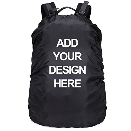 Muka Personalized Design Backpack Rain Cover Ultralight Pack Covers for Outdoor Activities (with Storage Bag)-Black-M