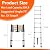 8.5 FT Collapsible Ladder, Aluminum Extension Ladder with Fixed Lock, 330lbs Capacity, Portable Telescopic Ladder with Handle, Telescoping Ladders for Home Roof Attic (8.5FT No Hook)