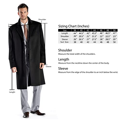 Image of Cashmere Boutique 100% Cashmere Men's Knee-Length Overcoat