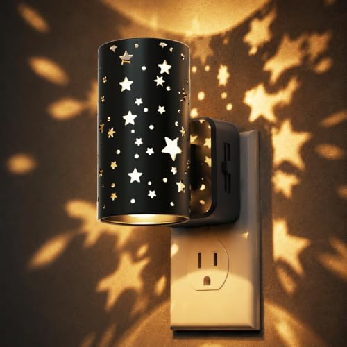 Image of L LOHAS LED Night Light, Night Lights Plug into Wall,Star Nightlights,3000K | Dimmable Nightlight for Kids Room, Etched Star Design, Auto Light Sensor,Rotatable Plug,Adults Toddler Hallway Bedroom,2 Pack