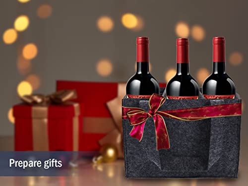 Hitopin Weinflasche Geschenk Tasche Wein Tasche 6 Flaschen Weinflaschen Geschenktüte Wiederverwendbare Waschbar mit abnehmbaren Teiler Flaschenträger für Reisen Party Strand Urlaub (Schwarz)
