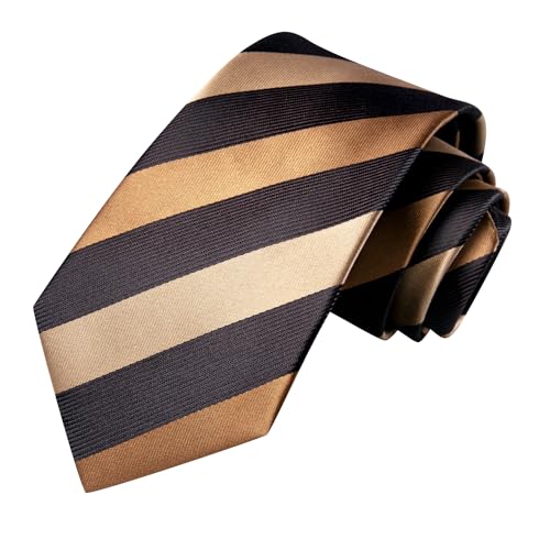 Hi-Tie Mens Plaid Ties Classic Paisley Necktie with Handkerchief Cufflinks Set Business Stripe Tie