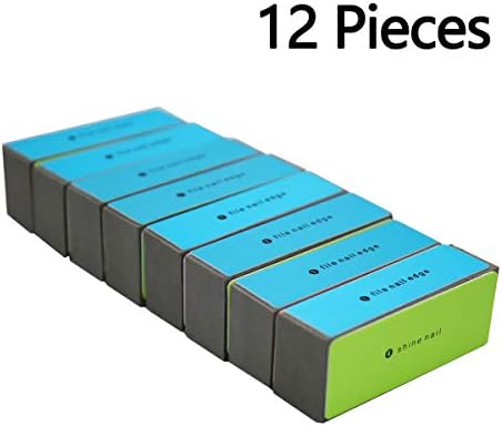 Adofect 4 Way Shiny Block, 4 Step Buffing Block Shine Nail Buffer - 12 pieces Salon Quality Nail Buffers