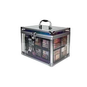 Maletín de Maquillaje Colour Delights Beauty Case – The Color Workshop – Un Kit de Maquillaje Profesional Completo en un Mega Maletín Transparente con Bordes Exteriores y Asa Metalizados