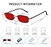 Fozono Rectangle Sunglasses for Women 90s Retro Small Narrow Square Frame UV400 Protection/Black Red