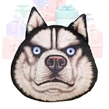 Monozoz Almohada Con Forma De Perro De Peluche | Almohada Adorable con Cabeza de Husky,Almohadilla De Perro Rellena - Para Hogar Oficina Apartamento Residencia Universitaria Interior Del Coche Salón Y