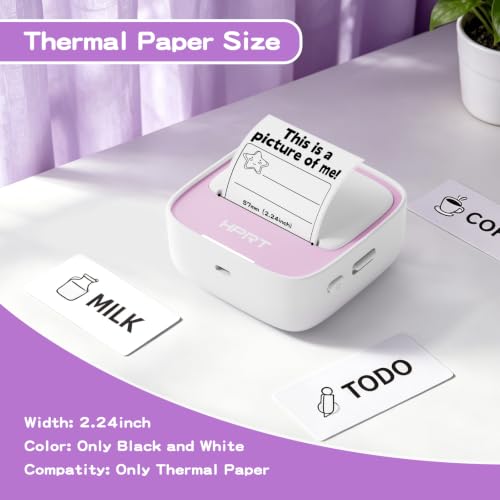 Image of HPRT S1 Bluetooth Thermal Label Printer,Portable Mini Inkless Sticker Maker | Label Maker with 1 Roll Paper,Compatible with iPhone&Android,for Home, School, Office, Travel, Kids. App with Templates