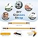 VLANIARO Glasses Strap Sports Black, Sunglasses Strap DIY Style, Eye Glasses holder Strap Around Neck for Men Women Kids Unisex One Size fit All Pack of 2 Tools Gift Set