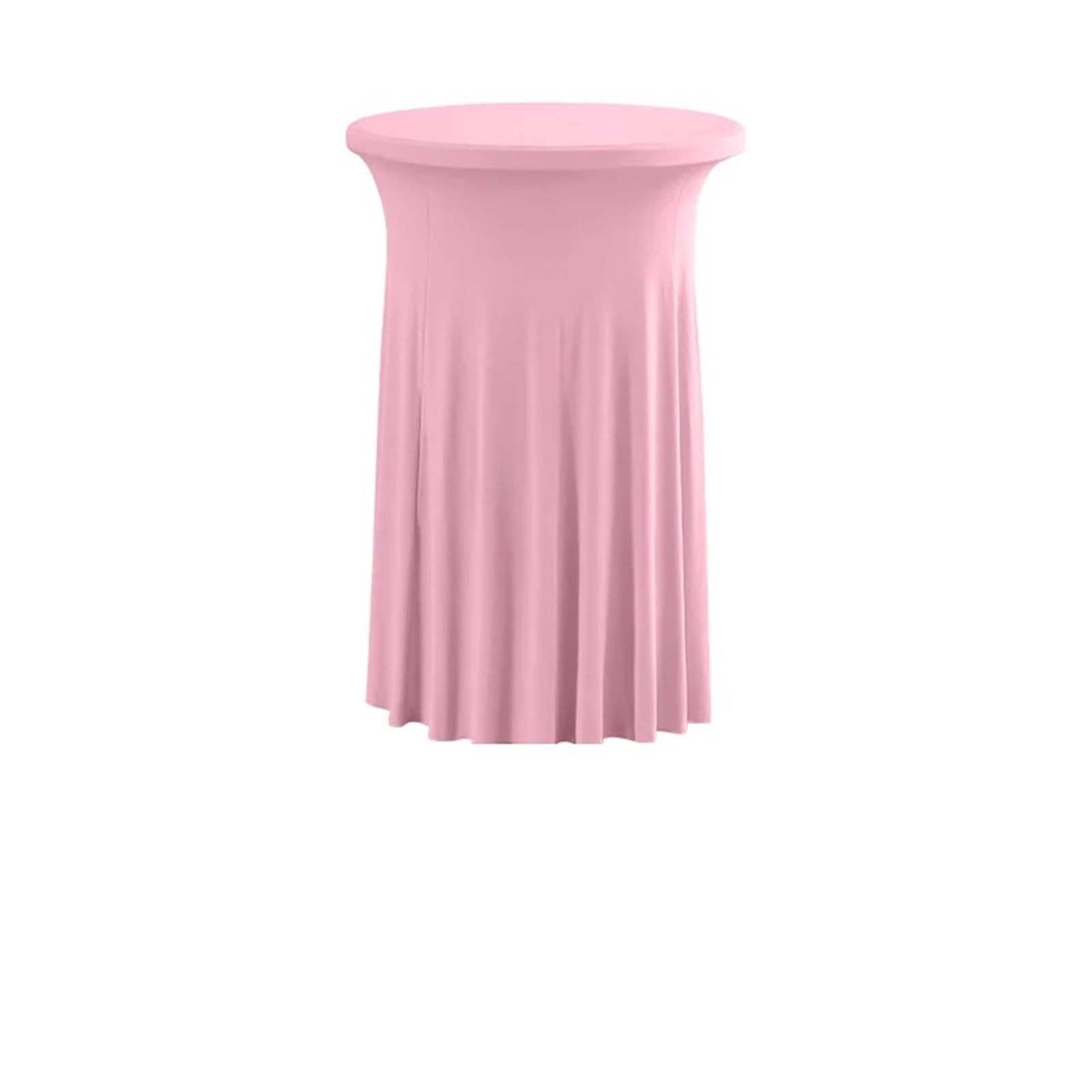 XUCZHAI Round Spandex Cocktail Tablecloths with Skirt Wrinkle Table Cover for Wedding Party Banquet For Banquets, Wedding, Parties(Pink,80x110cm)