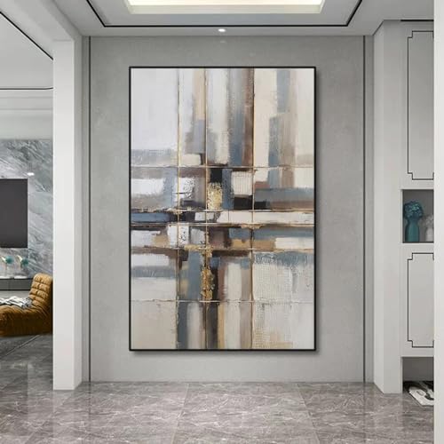Peinture paysage abstraite bleu gris pour la déco de votre salon