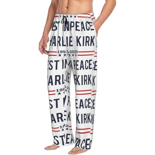 Rest In Peace Charlie Kirk Men'S Pajama Bottoms Lounge Sleepwear Loose Soft Comfort Pajama Pants With Pockets2