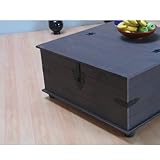 Truhentisch New Mexico aus Kiefer massiv, 91x,5×91,5x45cm - 5