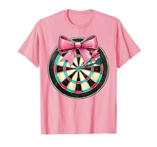 Coquette Bow Dartspielerin, Muttertag, rosa Schleife, für Mama und Mädchen T-Shirt