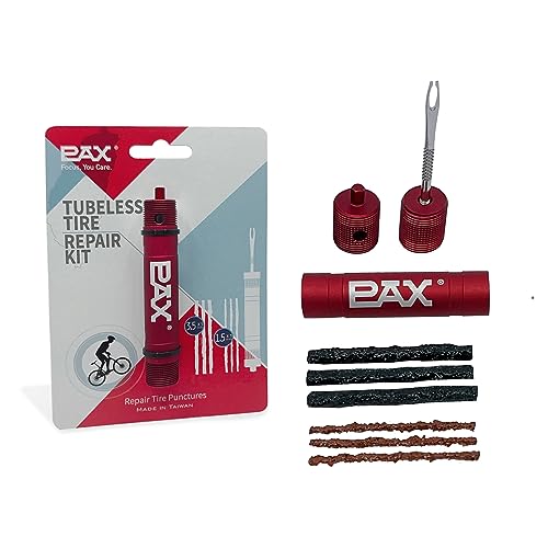 PAX Red Mountain Bike Tubeless Tire Repair Kit, Plus 4mm Hex Key for Emergency Bicycle Repair Kit, Fix Road Bicycle Tire Punctures