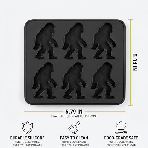 Molde de hielo reutilizable 6 cavidades pie Bigfoot miniatura 6