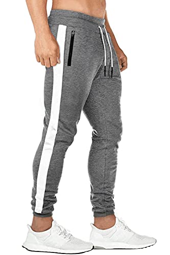 Breampot Herren Cargohose Baumwolle Baggy Chino Hosen Freizeit Outdoorhose Arbeitshose Trouser Pants (Medium, Hdgrau)