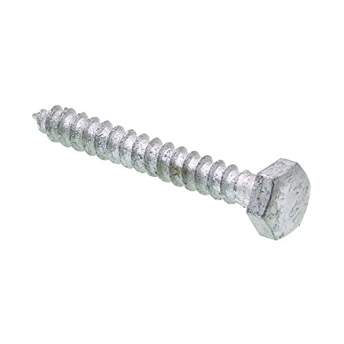 Prime-Line 9055059 Hex Lag Screws, 1/4 in. X 2 in., A307 Grade A Hot Dip Galvanized Steel, 25-Pack