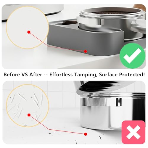 Image of Espresso Tamping Mat, Espresso Tamper Mat, Coffee Tamper Mat for Countertop, Non-Slip Heat Resistant Silicone Portafilter Mat for Distributor, Brush & Puck Screen, Dishwasher Safe (Black, 9.5 inchx3.7 inch)