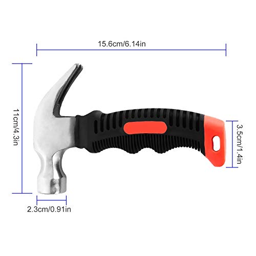 Lishine 8 Oz Stubby Claw Hammer, 4 Pack Small Claw Hammer With Mini Handle, Nail Hammer Tools, Small Hammer For Household Work And Outdoor Camping #TOP1