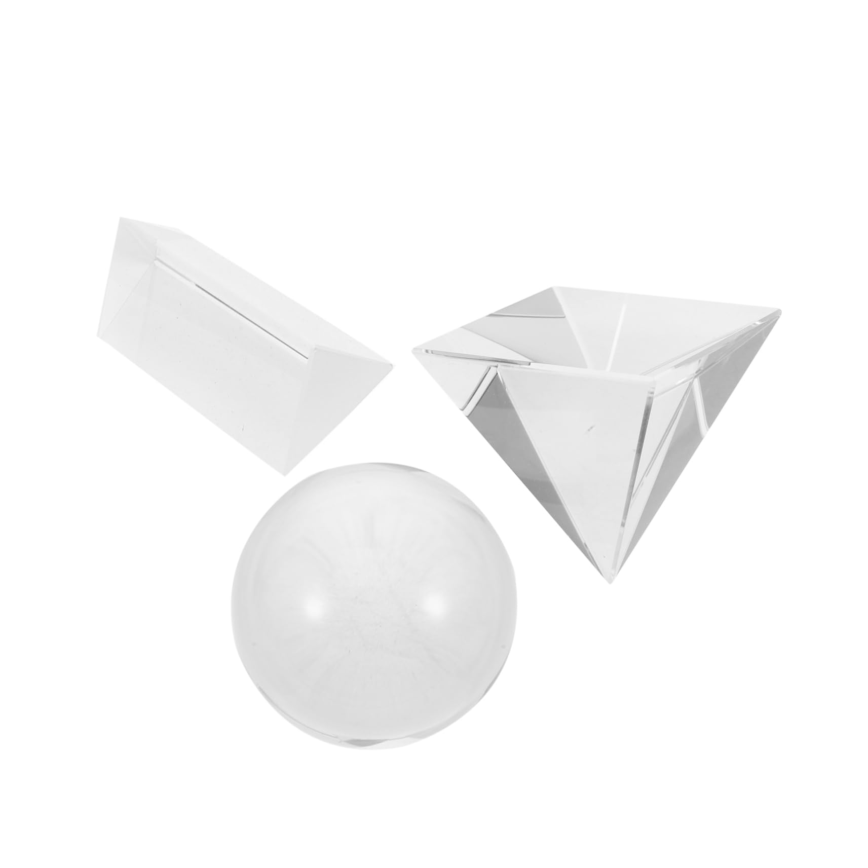 ABOOFAN 3pcs Optical Crystal Triangular Prisms for Photography Science Physics Education Glass Brick Prisms Set