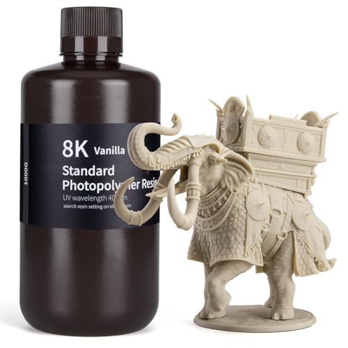 ELEGOO 8K Standard 3D Printer Resin Vanilla 1000g for 8K/12K/14K/16K