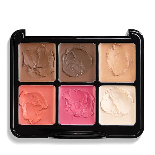 W7 Let’s Face It Cream Face Palette – Light Soft Glow - 6-Pan Bronzer, Blush & Highlight Palette - Creamy, Blendable Face Makeup - Image 6