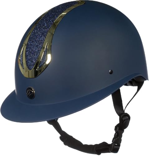 Casco de montar con ajuste ergonómico HKM Illusion azul oscuro m