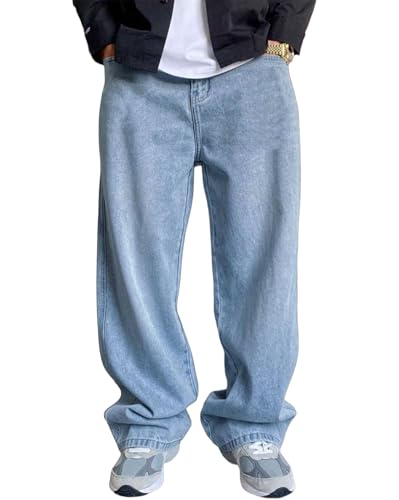 AUSK Men’s Baggy Fit Denim Jeans – Stretchable High‑Rise Style, 75% OFF