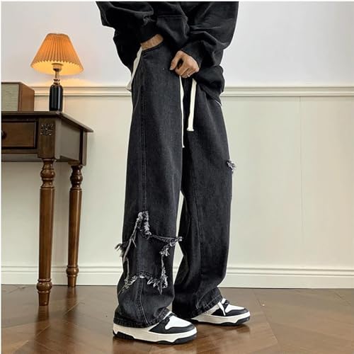 Men's Baggy Jeans Y2K Straight-Leg Wide-Leg Gothic Emo Denim Pants with Star Patterns Street Style Harajuku Clothes4
