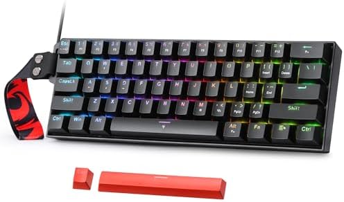 Redragon K617 HE Rapid Trigger Gaming Keyboard, 60% 61 Keys Wired...