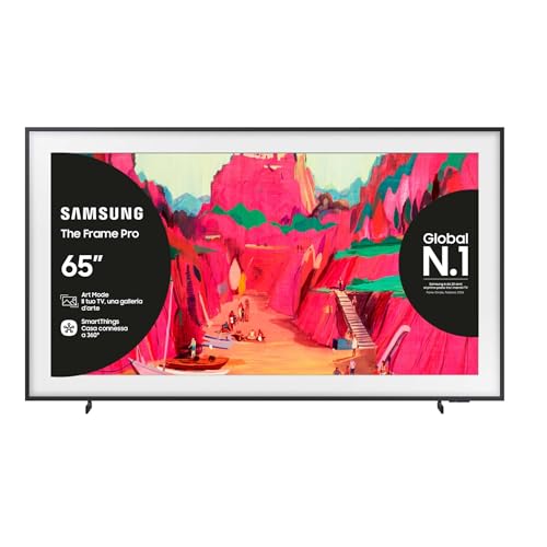 Samsung The Frame Pro 4K Vision AI Smart TV 65'' The Frame QE65LS03FWUXZT, Modern Frame Design con Wireless One Connect; 4K AI Upscaling, Art Mode, Matte Display, PACCHETTO INTRATTENIMENTO, 2025