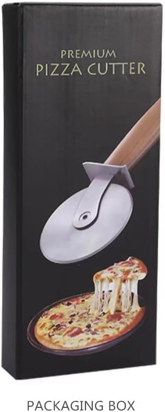 Kitchen Pizza Wheel with Sharp Blade And Beech Wood Handle For Cutting Pizza,Crusts,Pies and More,Built In Finger Guard for Safety and Comfort Grip to Protect Fingers