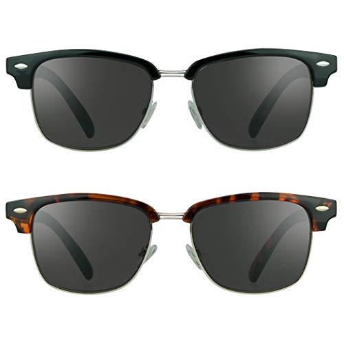 proSPORT Classic Reading Sunglass Reader for Men & Women - NOT BIFOCAL Horn Rimmed Frame (Classic Black and Tortoise Shell Brown, 3.00, multiplier_x)