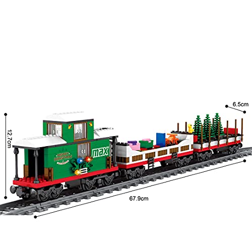 CALEN Technik Zug mit Bahngleis, 592 Teile Moderner Zug Konstruktionsspielzeug Zug Bausteine, kompatibel mit Lego 60197 – Bild 6
