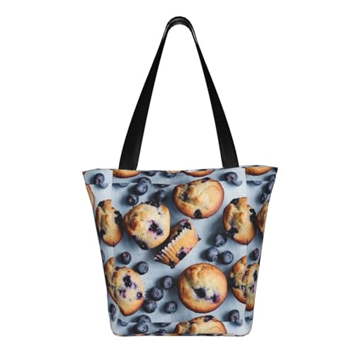 Blueberry muffin 02 Print Comfortable Shoulder Bag Summer HandbagTravel Beach Work Daily Use Versatile Carry3