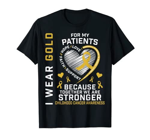 Gold Childhood Cancer Awareness Ribbon Nurse RN Oncologe T-Shirt