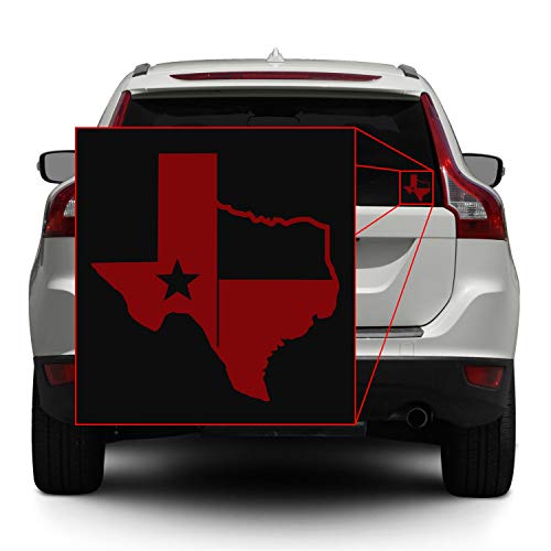 Image of TX Flag Shaped Like Texas [Pick Color] Vinyl Transfer Sticker for Laptop /Car /Truck /Window /Bumper (10 inch x 10 inch, Maroon)