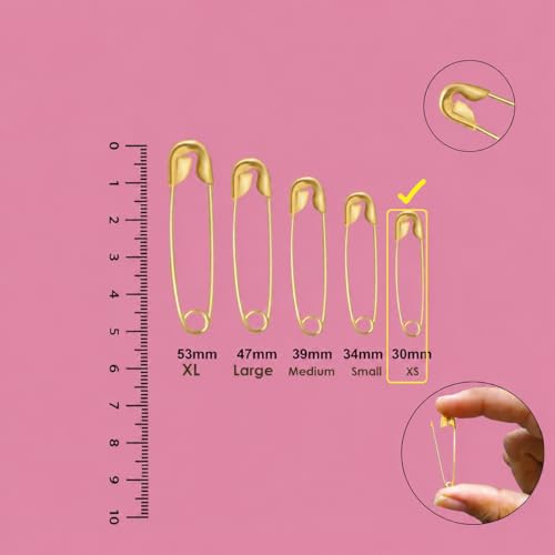 Image of Small Gold and Silver Plated Safety Pins for Saree Nappy Lock pin for Blanket Sweater Perfect for Clothes Craft Sewing Pinning Hijab pin for Women and Girls (X-Small, 24)