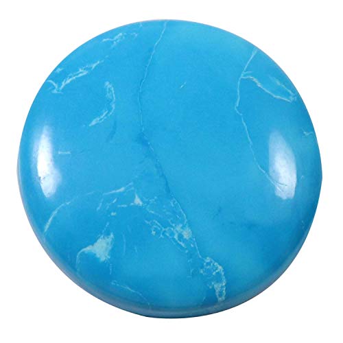 Pierre précieuse ronde cabochon magnésite turquoise 34,85 carats pour création bijou
