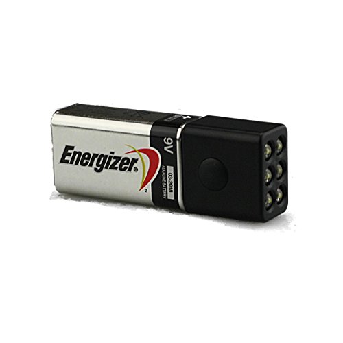 Captain Dave's Blocklite 6 LED Mini Flashlight w/Energizer 9 Volt Battery, Surprisingly Bright
