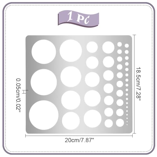 UNICRAFTALE Metal Circle Stencil and Ruler - Stainless Steel Painting Template for Drawing Carving, Drafting - Round Tracer Tool - Image 3