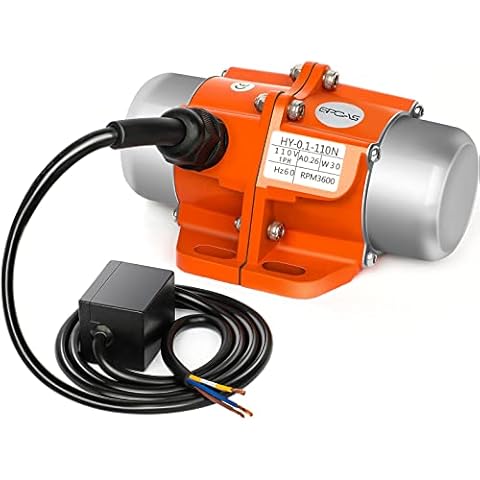 GPOAS 30W Concrete Vibrator Vibration Motor Single Phase AC 110V 3600RPM,Aluminum Alloy Case Electric Asynchronous Vibrating Vibrators for Shaker Table(30W) Cover