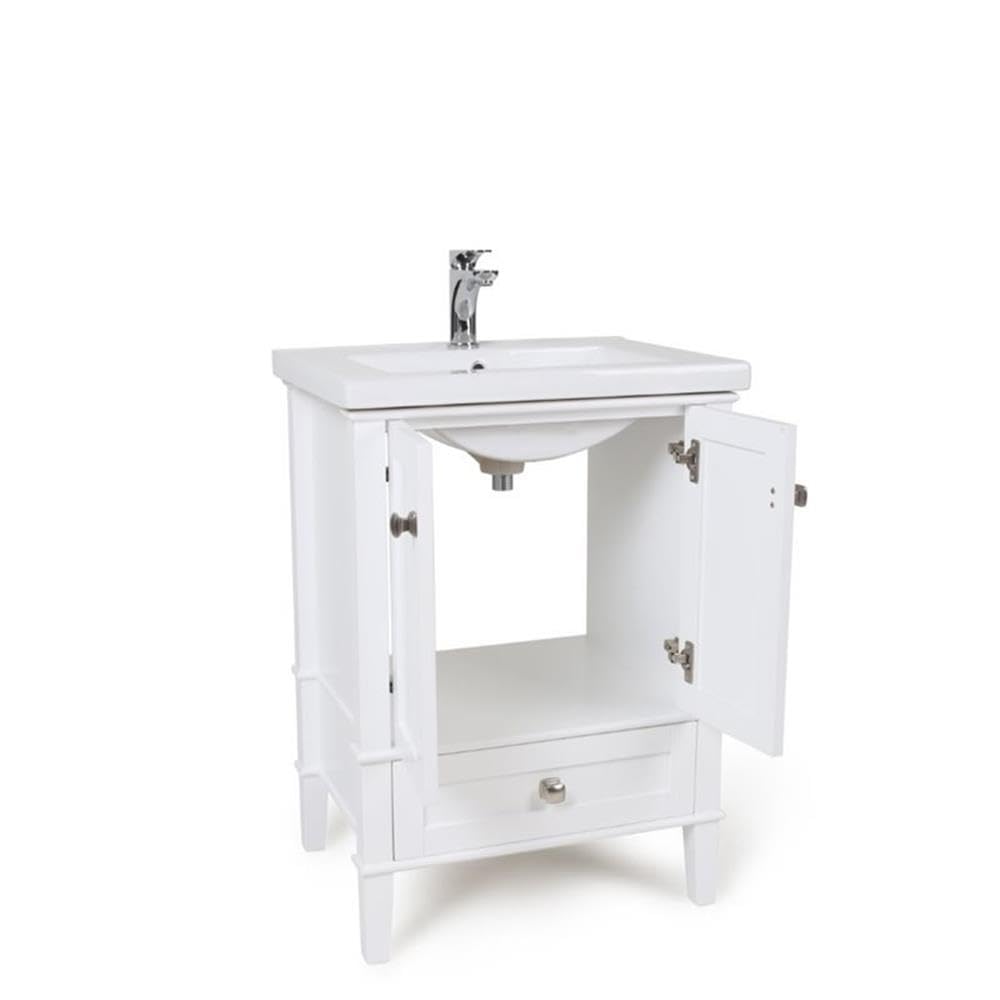 Amazon | シングル洗面化粧台inホワイト仕上げ | 洗面台